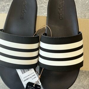 Adidas Women's Striped Black and White Sandals